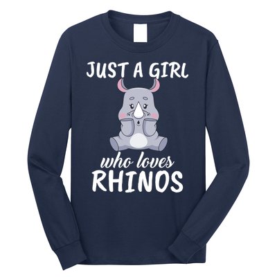 Just A Girl Who Loves Rhinos Clothes Gift Long Sleeve Shirt