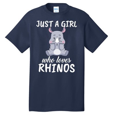 Just A Girl Who Loves Rhinos Clothes Gift Tall T-Shirt