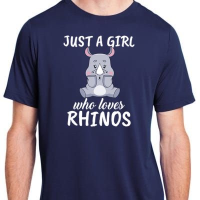 Just A Girl Who Loves Rhinos Clothes Gift Adult ChromaSoft Performance T-Shirt