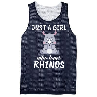 Just A Girl Who Loves Rhinos Clothes Gift Mesh Reversible Basketball Jersey Tank