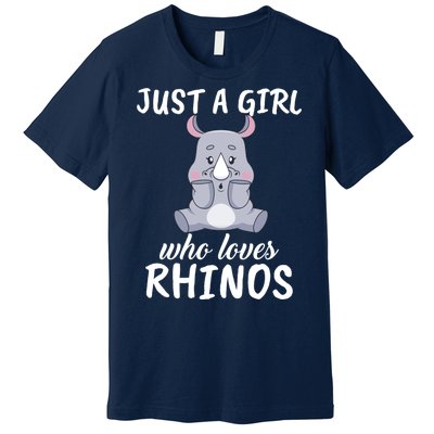 Just A Girl Who Loves Rhinos Clothes Gift Premium T-Shirt