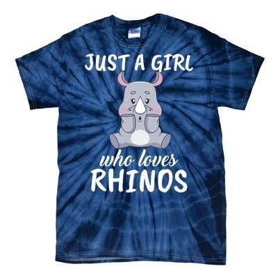 Just A Girl Who Loves Rhinos Clothes Gift Tie-Dye T-Shirt