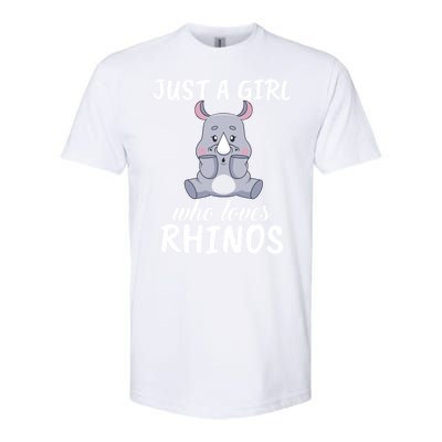 Just A Girl Who Loves Rhinos Clothes Gift Softstyle CVC T-Shirt