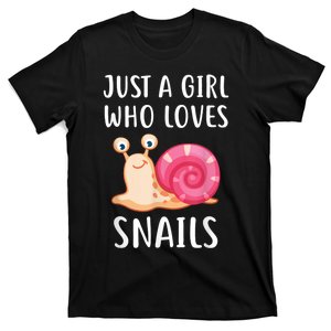 Just A Girl Who Loves Snails Cute Snail Girl T-Shirt