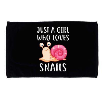 Just A Girl Who Loves Snails Cute Snail Girl Microfiber Hand Towel