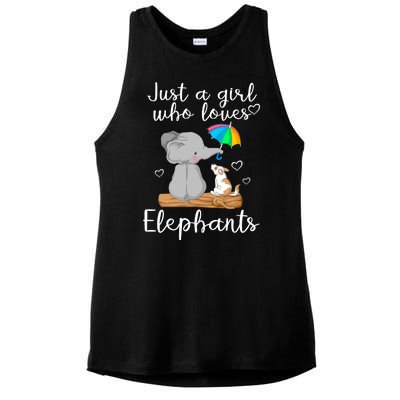 Just A Girl Who Loves Elephants Ladies PosiCharge Tri-Blend Wicking Tank