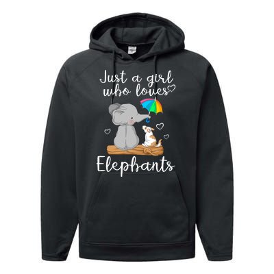 Just A Girl Who Loves Elephants Performance Fleece Hoodie