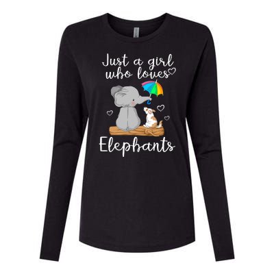 Just A Girl Who Loves Elephants Womens Cotton Relaxed Long Sleeve T-Shirt