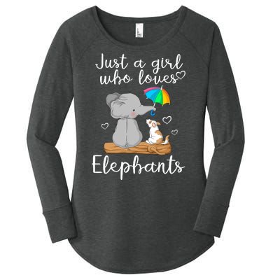 Just A Girl Who Loves Elephants Women's Perfect Tri Tunic Long Sleeve Shirt