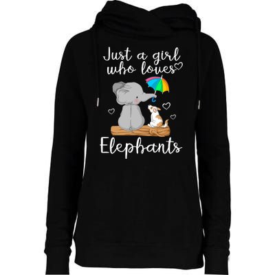 Just A Girl Who Loves Elephants Womens Funnel Neck Pullover Hood