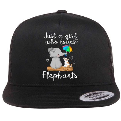 Just A Girl Who Loves Elephants Flat Bill Trucker Hat