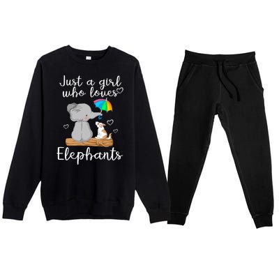 Just A Girl Who Loves Elephants Premium Crewneck Sweatsuit Set