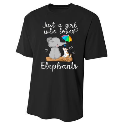 Just A Girl Who Loves Elephants Performance Sprint T-Shirt