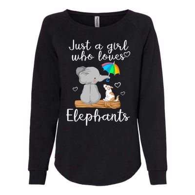 Just A Girl Who Loves Elephants Womens California Wash Sweatshirt