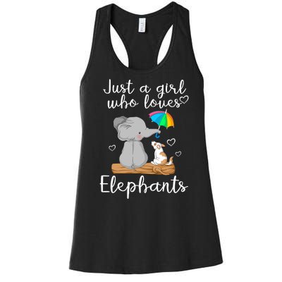 Just A Girl Who Loves Elephants Women's Racerback Tank