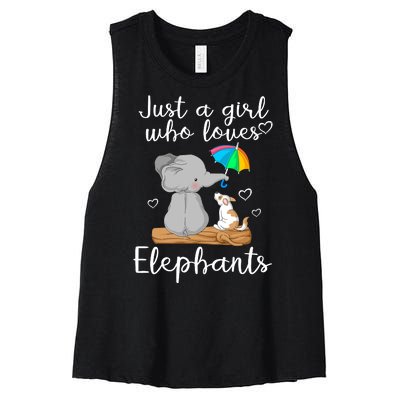 Just A Girl Who Loves Elephants Women's Racerback Cropped Tank