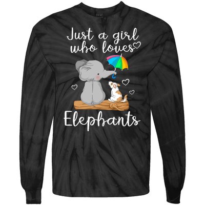 Just A Girl Who Loves Elephants Tie-Dye Long Sleeve Shirt