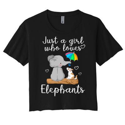 Just A Girl Who Loves Elephants Women's Crop Top Tee