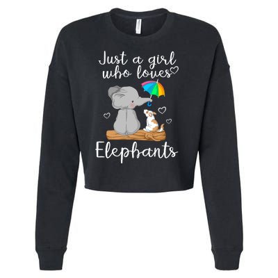 Just A Girl Who Loves Elephants Cropped Pullover Crew