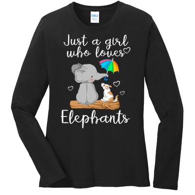 Just A Girl Who Loves Elephants Ladies Long Sleeve Shirt