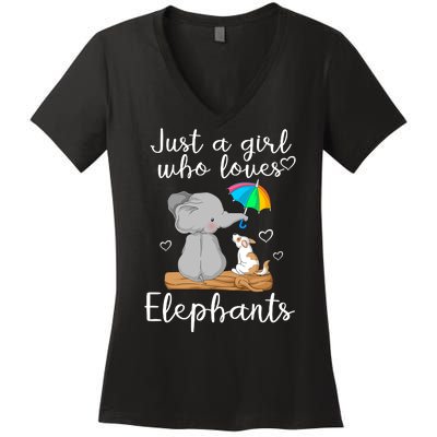 Just A Girl Who Loves Elephants Women's V-Neck T-Shirt