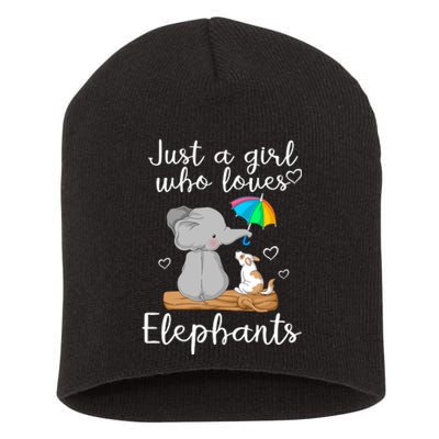 Just A Girl Who Loves Elephants Short Acrylic Beanie