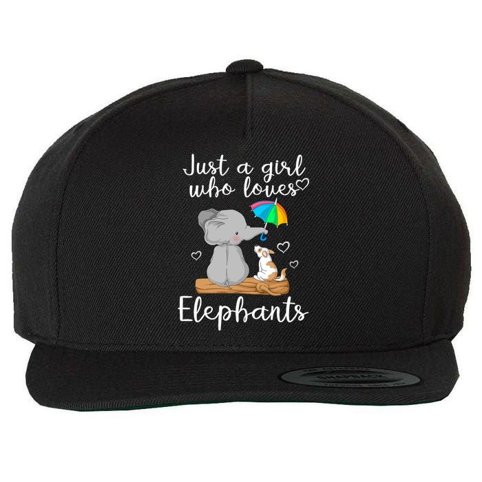 Just A Girl Who Loves Elephants Wool Snapback Cap