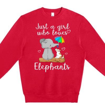 Just A Girl Who Loves Elephants Premium Crewneck Sweatshirt