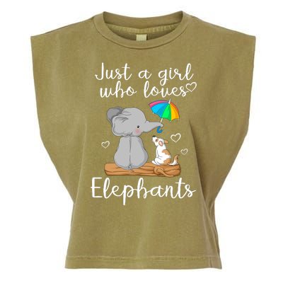 Just A Girl Who Loves Elephants Garment-Dyed Women's Muscle Tee