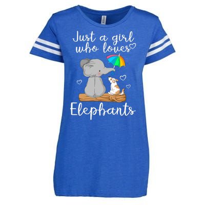 Just A Girl Who Loves Elephants Enza Ladies Jersey Football T-Shirt