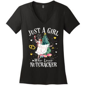 Just A Girl Who Loves Nutcrackers Christmas Ballet Women's V-Neck T-Shirt