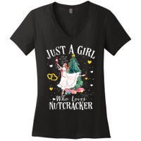 Just A Girl Who Loves Nutcrackers Christmas Ballet Women's V-Neck T-Shirt