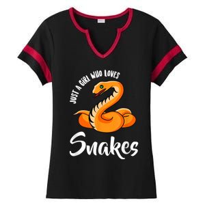 Just A Girl Who Loves Snakes Womens Snake Ladies Halftime Notch Neck Tee