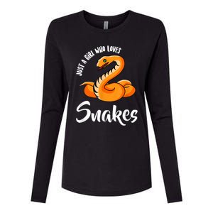 Just A Girl Who Loves Snakes Womens Snake Womens Cotton Relaxed Long Sleeve T-Shirt