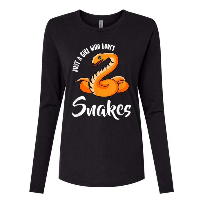 Just A Girl Who Loves Snakes Womens Snake Womens Cotton Relaxed Long Sleeve T-Shirt