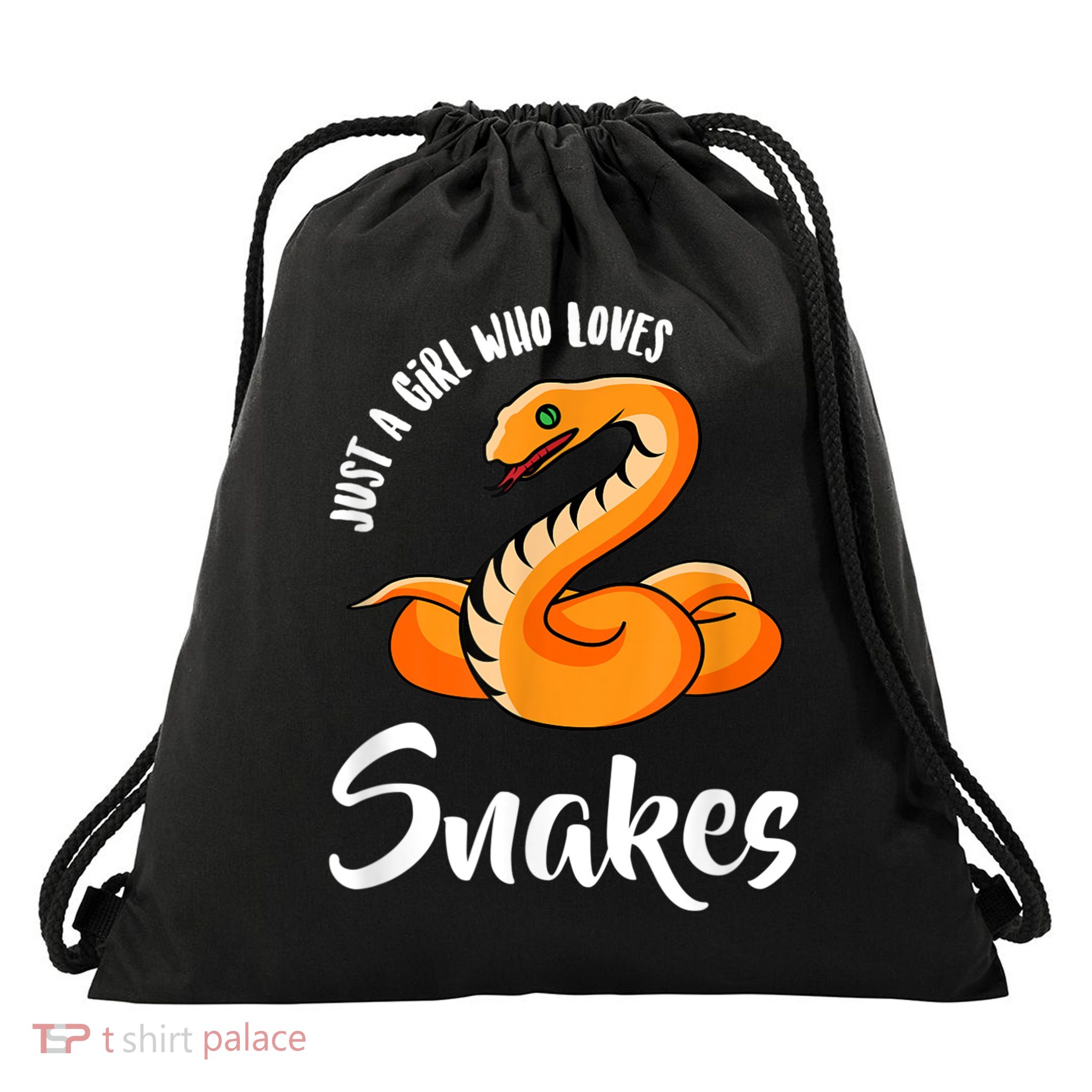 Just A Girl Who Loves Snakes Womens Snake Drawstring Bag