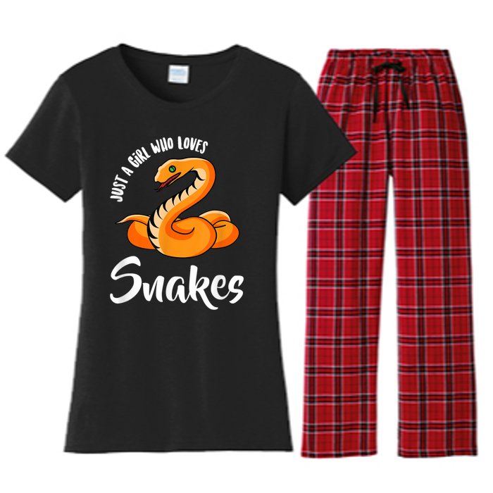 Just A Girl Who Loves Snakes Womens Snake Women's Flannel Pajama Set