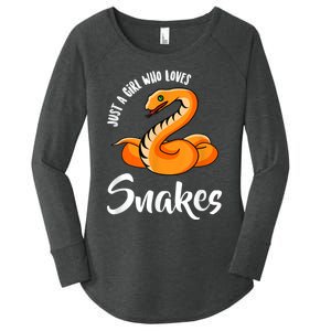 Just A Girl Who Loves Snakes Womens Snake Women's Perfect Tri Tunic Long Sleeve Shirt