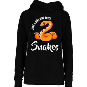 Just A Girl Who Loves Snakes Womens Snake Womens Funnel Neck Pullover Hood