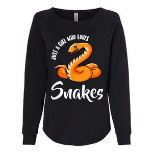 Just A Girl Who Loves Snakes Womens Snake Womens California Wash Sweatshirt