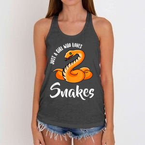 Just A Girl Who Loves Snakes Womens Snake Women's Knotted Racerback Tank