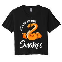 Just A Girl Who Loves Snakes Womens Snake Women's Crop Top Tee