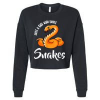 Just A Girl Who Loves Snakes Womens Snake Cropped Pullover Crew