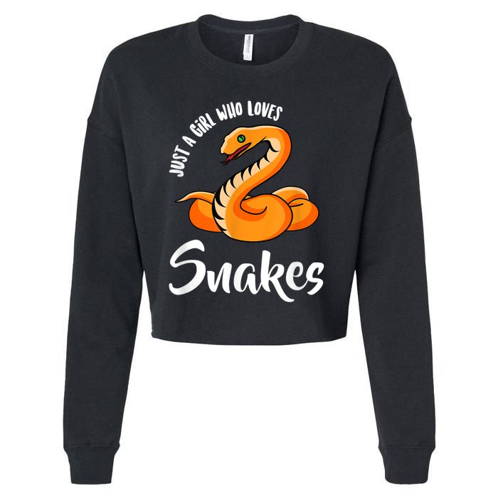 Just A Girl Who Loves Snakes Womens Snake Cropped Pullover Crew