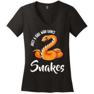 Just A Girl Who Loves Snakes Womens Snake Women's V-Neck T-Shirt