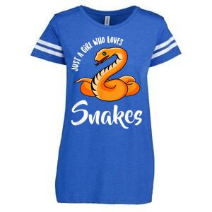 Just A Girl Who Loves Snakes Womens Snake Enza Ladies Jersey Football T-Shirt