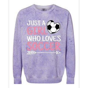 Just A Girl Who Loves Soccer Cute Soccer Lover Colorblast Crewneck Sweatshirt