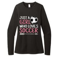 Just A Girl Who Loves Soccer Cute Soccer Lover Womens CVC Long Sleeve Shirt