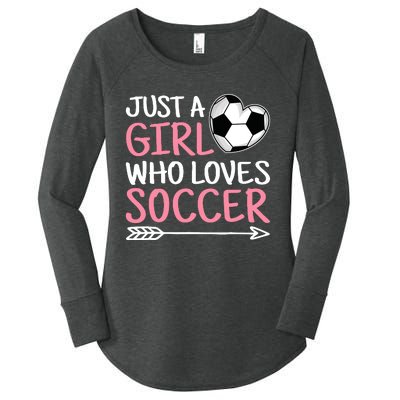 Just A Girl Who Loves Soccer Cute Soccer Lover Women's Perfect Tri Tunic Long Sleeve Shirt