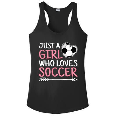 Just A Girl Who Loves Soccer Cute Soccer Lover Ladies PosiCharge Competitor Racerback Tank